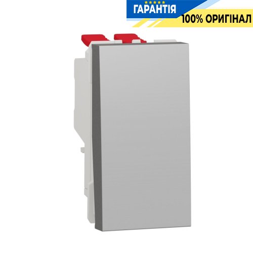 Перемикач 1-кл. хрест. Сх.7 10А, 1-мод., Schneider Electric Unica New NU310530, Алюміній