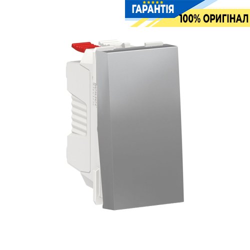 Выключатель 1-кл. кнопк. сх.1 10А, 1-мод., Unica New, Schneider Electric NU310630, алюминий
