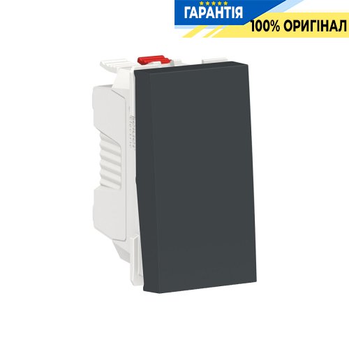 Выключатель 1-кл. кнопк. сх.1 10А, 1-мод., Unica New, Schneider Electric NU310654, антрацит
