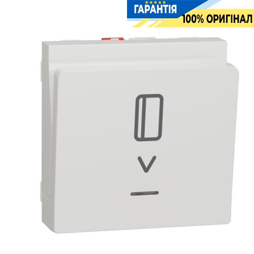 Выключатель карточный, с подсветкой, 10 А, Unica New Schneider Electric NU328318 белый