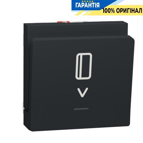 Выключатель карточный, с подсветкой, 10 А, Unica New Schneider Electric NU328354 антрацит