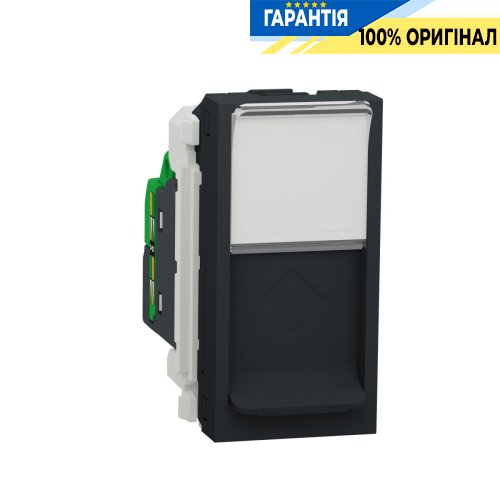 Розетка комп. 1-а., RJ45, кат.5 UTP, 1-мод., Unica New, Schneider Electric NU341054, антрацит