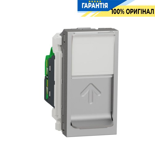 Розетка комп. 1-а., RJ45, кат.5 STP, 1-мод., Unica New, Schneider Electric NU341230, алюминий