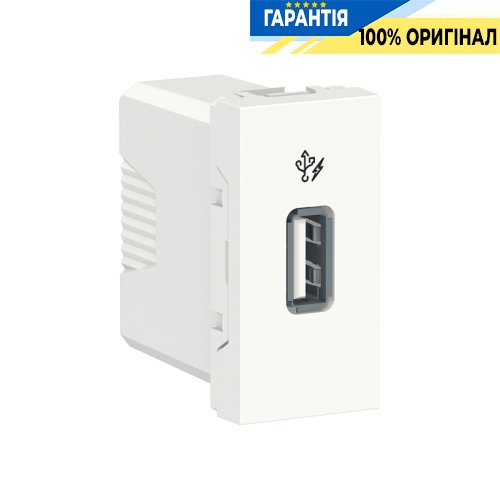 Розетка USB 1 модуль, Schneider Electric Unica New NU342818, Білий