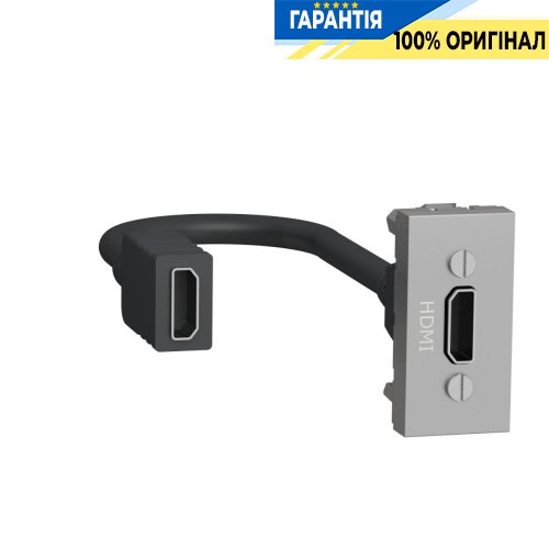 Розетка HDMI, 1-мод., Unica New Schneider Electric NU343030 алюминий