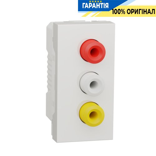 Розетка 3 RCA, 1 модуль Unica New, Schneider Electric NU343118, белая