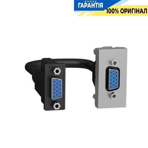Розетка HD15 female (VGA) 1 модуль Unica New, Schneider Electric NU343230, алюминий