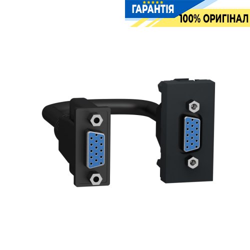 Розетка HD15 female (VGA) 1 модуль Unica New, Schneider Electric NU343254, антрацит