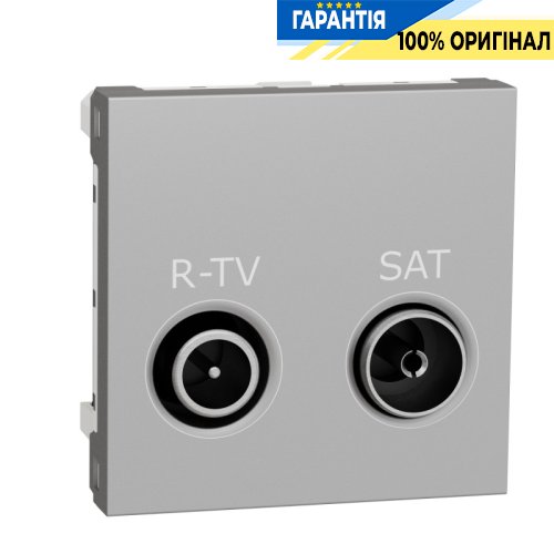 Розетка R-TV / SAT, одиночна, 2-мод., Schneider Electric Unica New NU345430, Алюміній