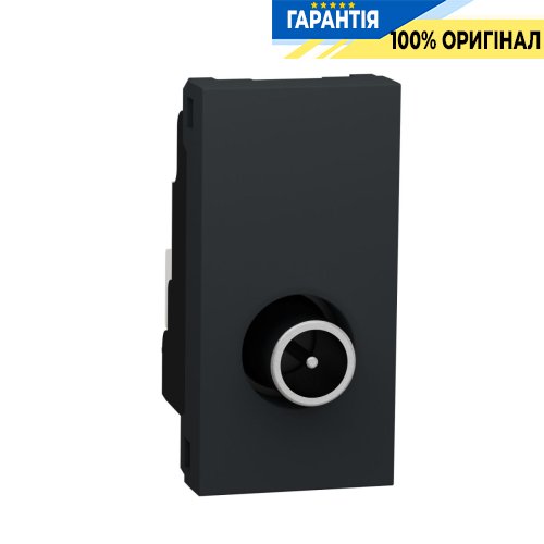 Розетка TV один, 1 модуль Unica New, Schneider Electric NU346154, Антрацит