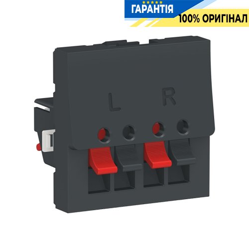 АУДІО-розетка 2-мод., Schneider Electric Unica New NU348654, Антрацит