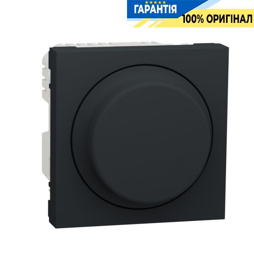 LED-світлорегулятор повор-натис., універсальний 5-200Вт, Schneider Electric Unica New NU351454, Антрацит