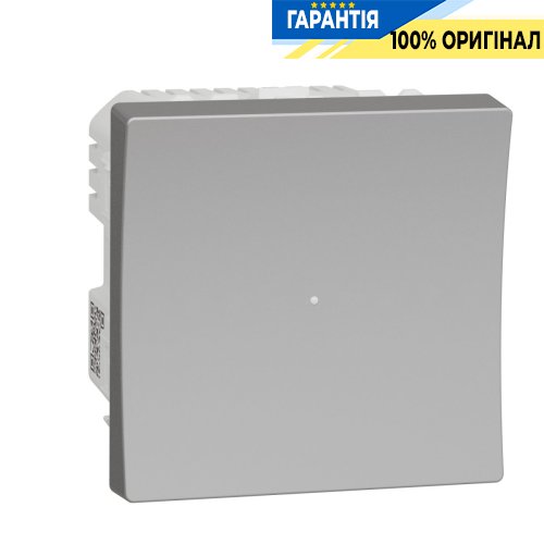 LED-світлорегулятор Wiser натискний, універсальний 7-200Вт, Schneider Electric Unica New NU351530, Алюміній