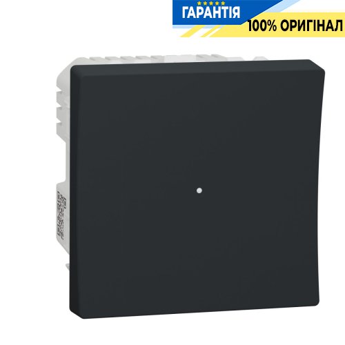 LED-світлорегулятор Wiser натискний, універсальний 7-200Вт, Schneider Electric Unica New NU351554, Антрацит