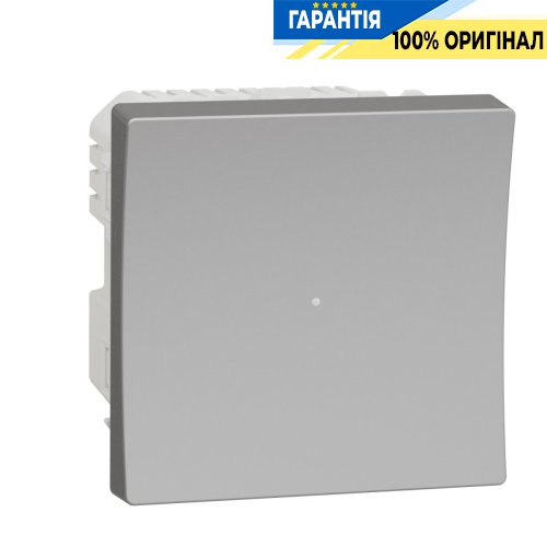 Релейний вимикач Wiser натискний, 10А, Schneider Electric Unica New NU353730, Алюміній