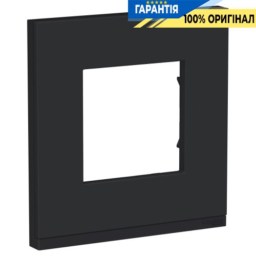 Рамка 1-постовая Schneider Electric Unica New Pure NU600282, горизонтальная, каучук/антрацит