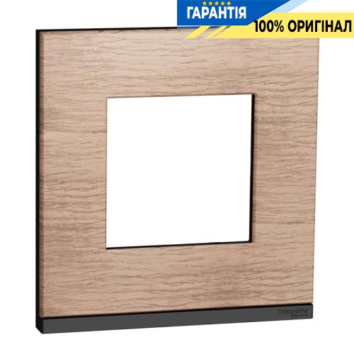 Рамка 1-а Schneider Electric Unica New Pure NU600284, горизонтальна, Дуб/Антрацит