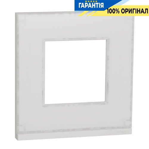 Рамка 1-постовая Schneider Electric Unica New Pure NU600285, горизонтальная, белое стекло/белый