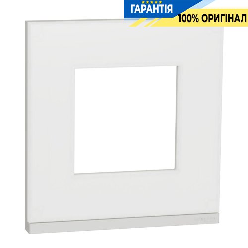 Рамка 1-а Schneider Electric Unica New Pure NU600289, горизонтальна, Матове скло/Білий
