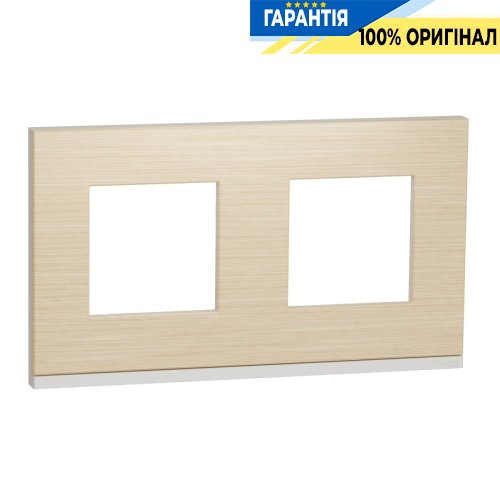 Рамка 2-а Schneider Electric Unica New Pure NU600483, горизонтальна, Клен/Білий