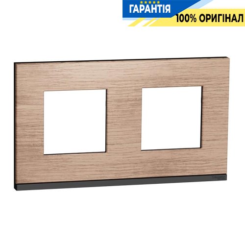 Рамка 2-постовая Schneider Electric Unica New Pure NU600484, горизонтальная, дуб/антрацит