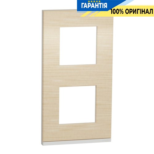 Рамка 2-постовая Schneider Electric Unica New Pure NU6004V83, вертикальная, клён/белый