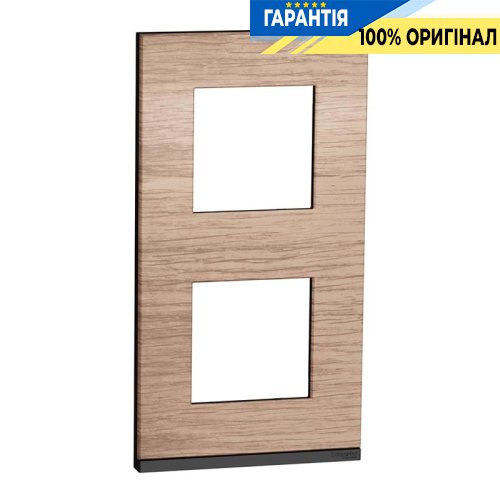 Рамка 2-а Schneider Electric Unica New Pure NU6004V84, вертикальна, Дуб/Антрацит