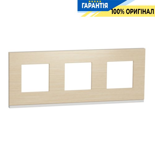 Рамка 3-поста Schneider Electric Unica New Pure NU600683, горизонтальная, клён/белый