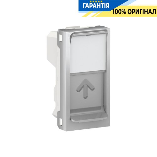 Центральная плата RJ45, Keystone/Systimax 1-мод., Unica New, Schneider Electric NU946030, алюминий
