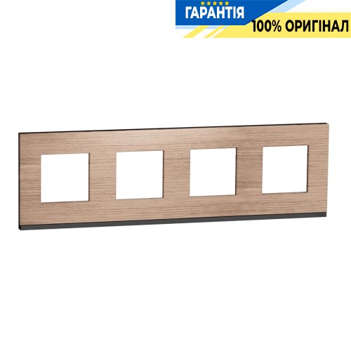 Рамка 4-а Schneider Electric Unica New Pure NU600884, горизонтальна, Дуб/Антрацит