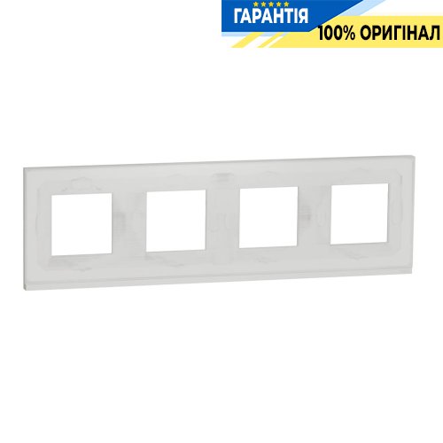 Рамка 4-постовая Schneider Electric Unica New Pure NU600885, горизонтальная, белое стекло/белый