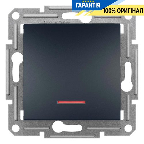 Переключатель 1-клавишный с подсветкой  Asfora, (антрацит) Schneider Electric EPH1500171