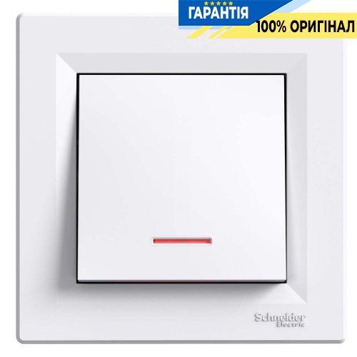 Выключатель 1-кл. самозажимной с подсветкой «Asfora», (цвет белый) Schneider Electric EPH1400121