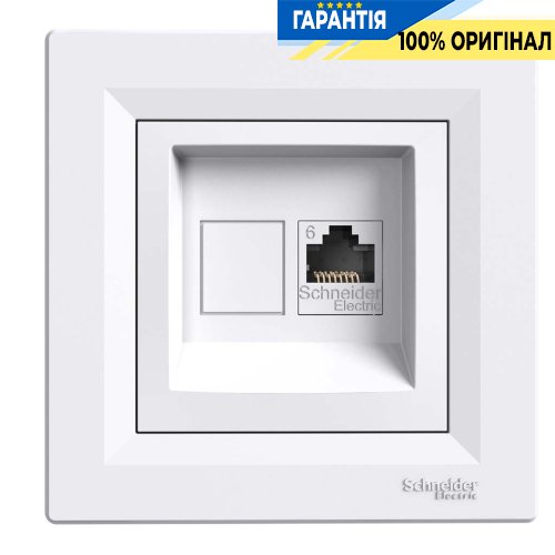 Розетка компьютерная 1-я RJ45 кат.6/UTP «Asfora», (цвет белый) Schneider Electric EPH4700121
