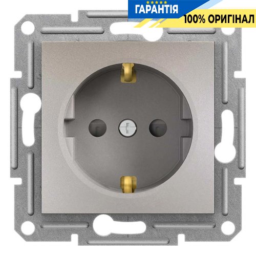 Розетка с заземлением и со шторками «Asfora», (цвет бронза) Schneider Electric EPH2900269