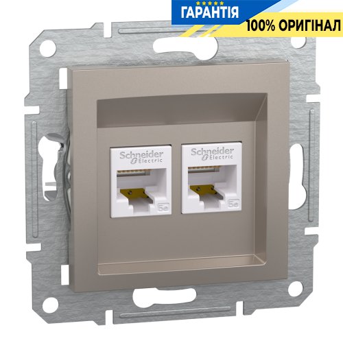 Розетка комп'ютерна на два виходи «Asfora», (бронза) Schneider Electric EPH4400169