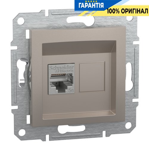 Розетка комп'ютерна 1-а RJ45 кат.5Е / STP екран «Asfora», (бронза) Schneider Electric EPH5000169