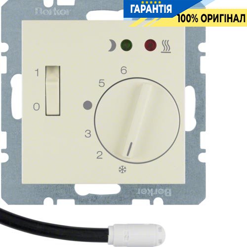 Регулятор температуры для теплого пола с датчиком, 250В, белый S.1 Berker 20348982