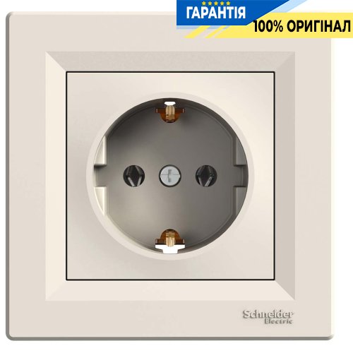 Розетка з заземлюючим контактом Asfora, (крем) Schneider Electric EPH2900123