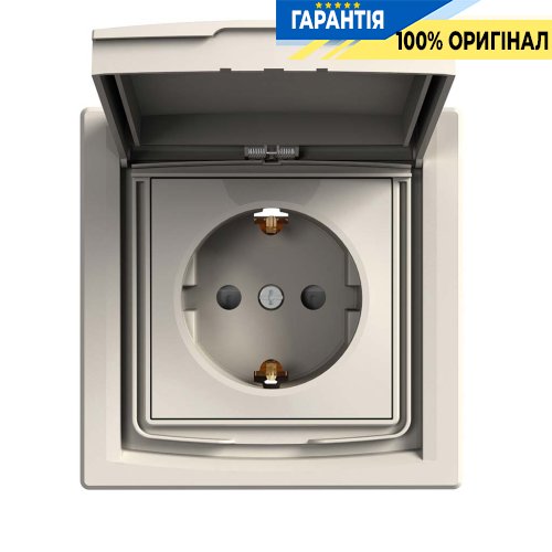 Розетка із заземленням і шторками «Asfora», (крем) Schneider Electric EPH3100323