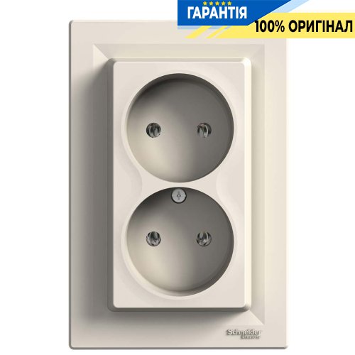 Розетка 2-я без заземления «Asfora», (цвет крем) Schneider Electric EPH9700123