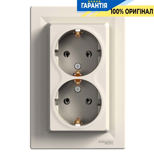 Розетка 2-я с заземлением «Asfora», (цвет крем) Schneider Electric EPH9900123