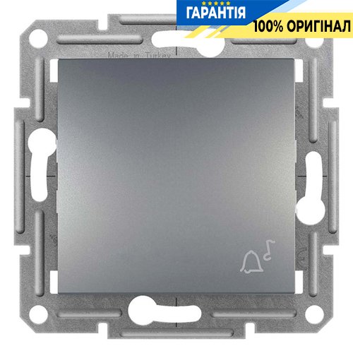 Кнопковий вимикач самозатискний 1-кл. "Дзвінок" Asfora, (сталь) Schneider Electric EPH0800162