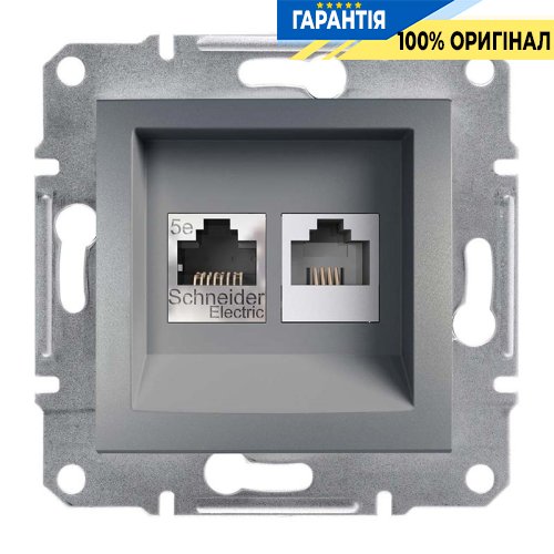 Розетка PC + TF «Asfora», (сталь) Schneider Electric EPH4900162