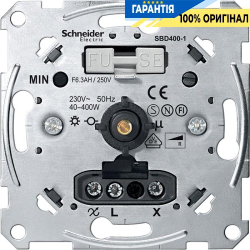 Механізм димеру (світлорегулятора) поворотно-натиск 60-400W для л/н та г/л Merten MTN5131-0000