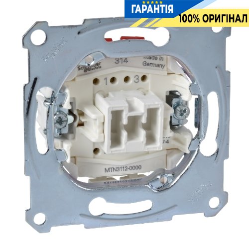 Механизм двухполюсного 1-клавишного выключателя Merten MTN3112-0000