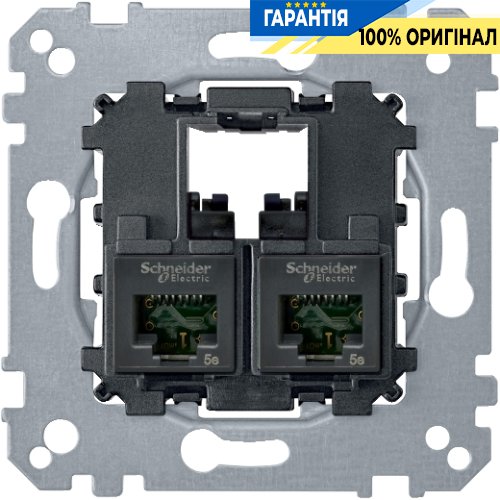 Механизм компьютерной розетки 2xRJ45 кат. 5е, UTP Merten MTN4575-0002
