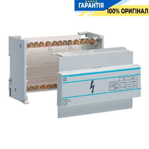 Распределительный блок 2-полюсный, 100А, din-рейка, 7.5-мод. Hager KJ01A