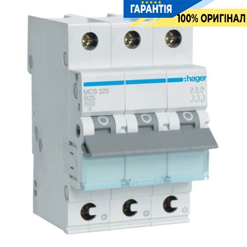 Автоматический выключатель Hager MCS325 QC 3p 6kA C-25A