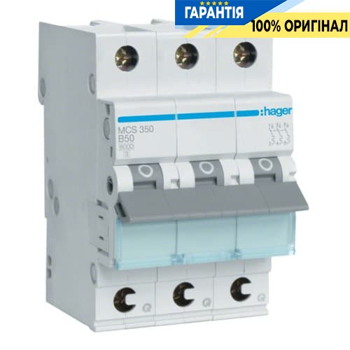 Автоматический выключатель Hager MCS350 QC 3p 6kA C-50A